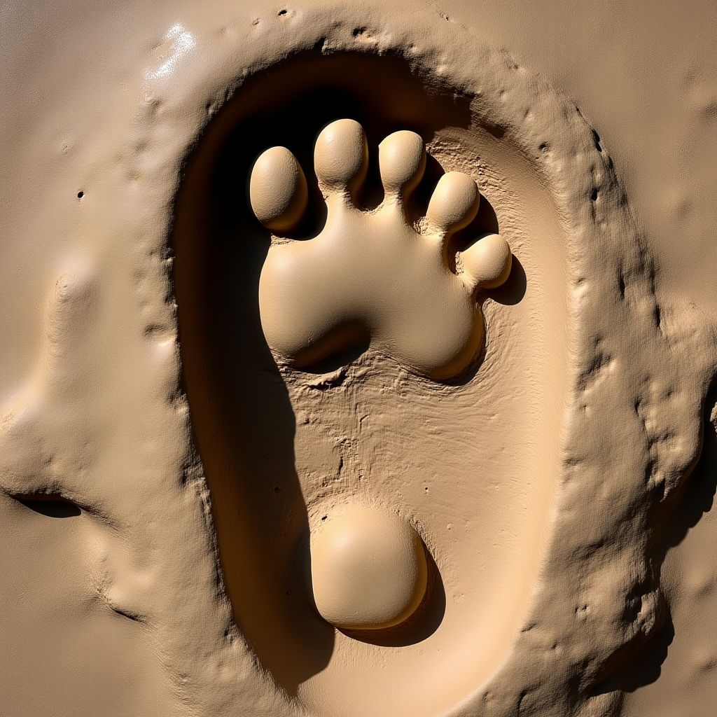 Alleged Yowie footprint cast from Blue Mountains